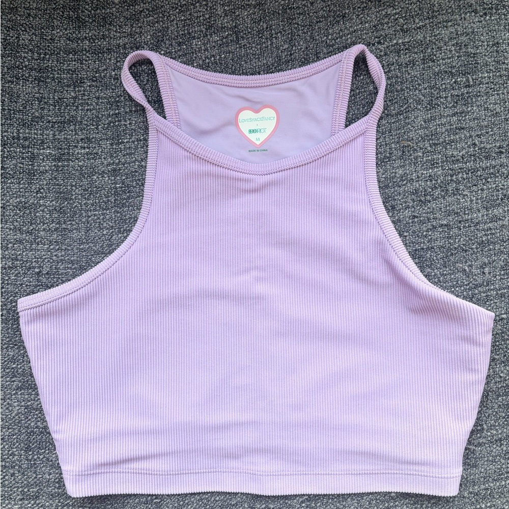 LoveShackFancy Lilac Ribbed Top - Picture 3 of 3